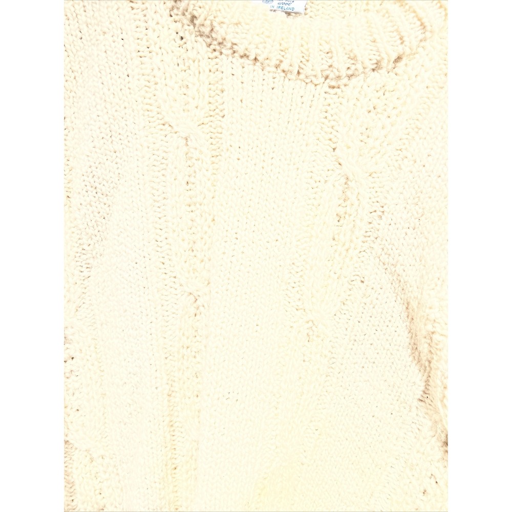 VINTAGE John Molloy Sweater‎ Mens Extra Large Ivory  Fisherman Wool Ireland - Picture 2 of 10